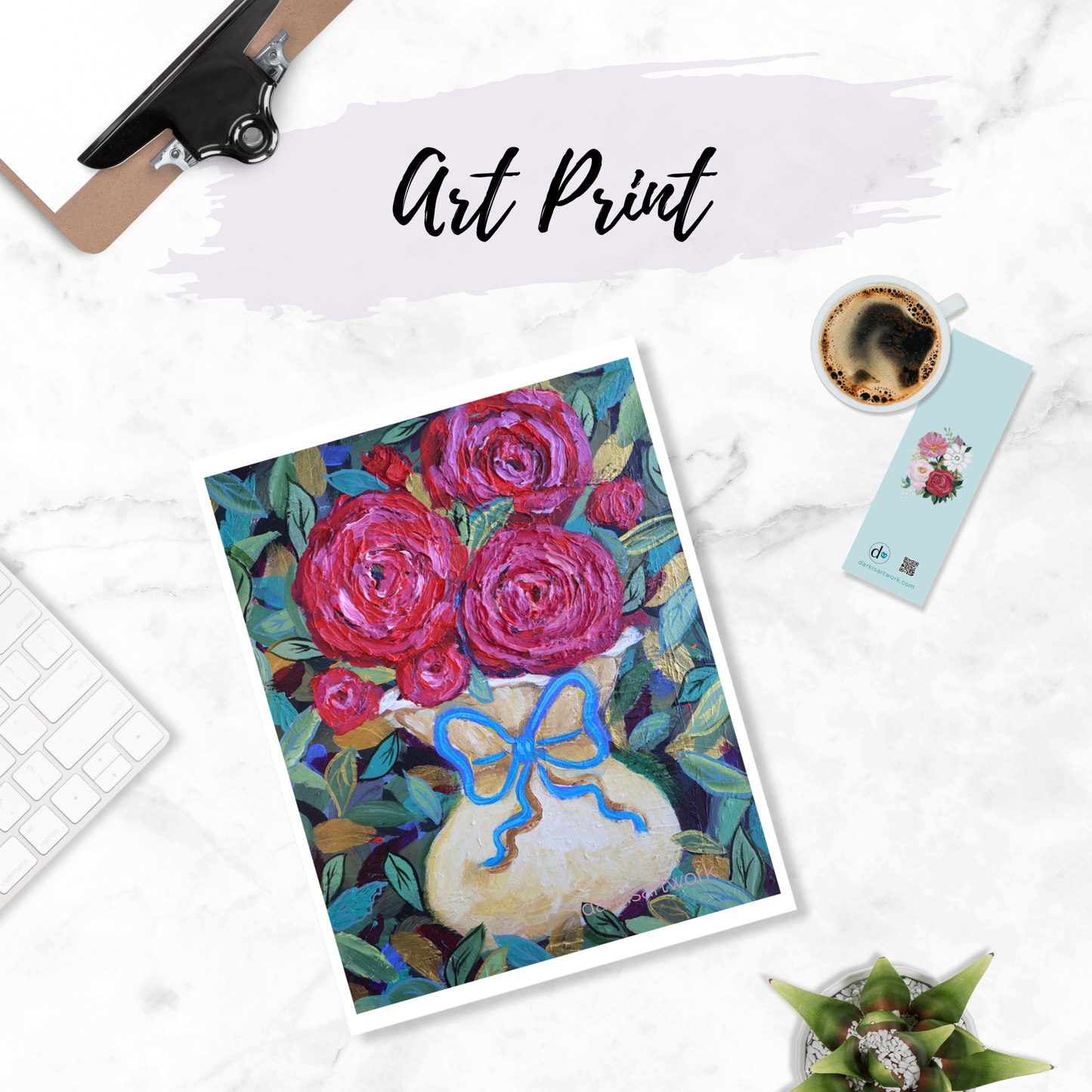 Cozy Red Roses PRINT 8.5x11in