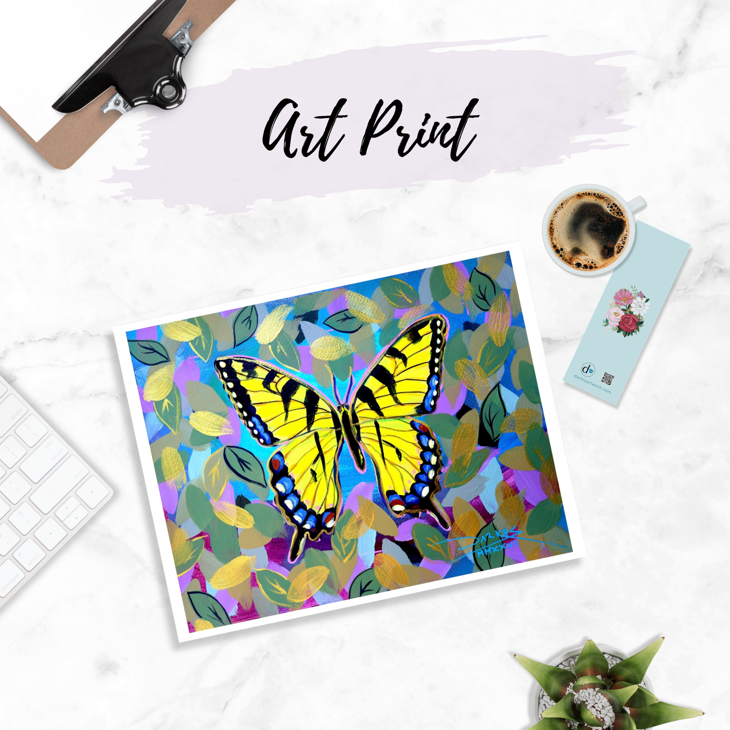 Yellow Tiger Butterfly 2 PRINT 8.5x11in