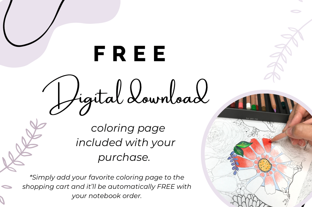 Layflat Lined Notebook Winter Floral 1