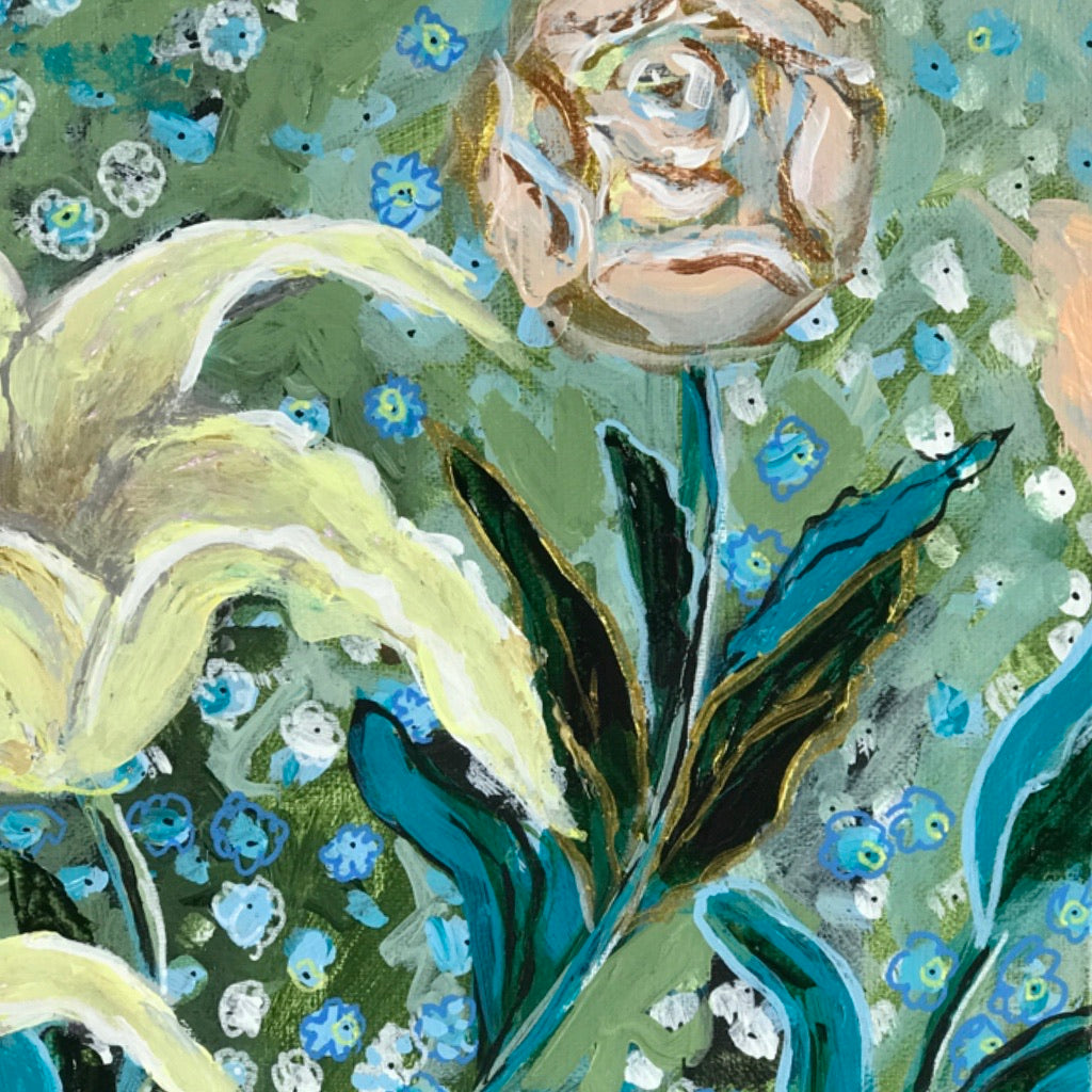 Winter Floral Hand-painted Original #2