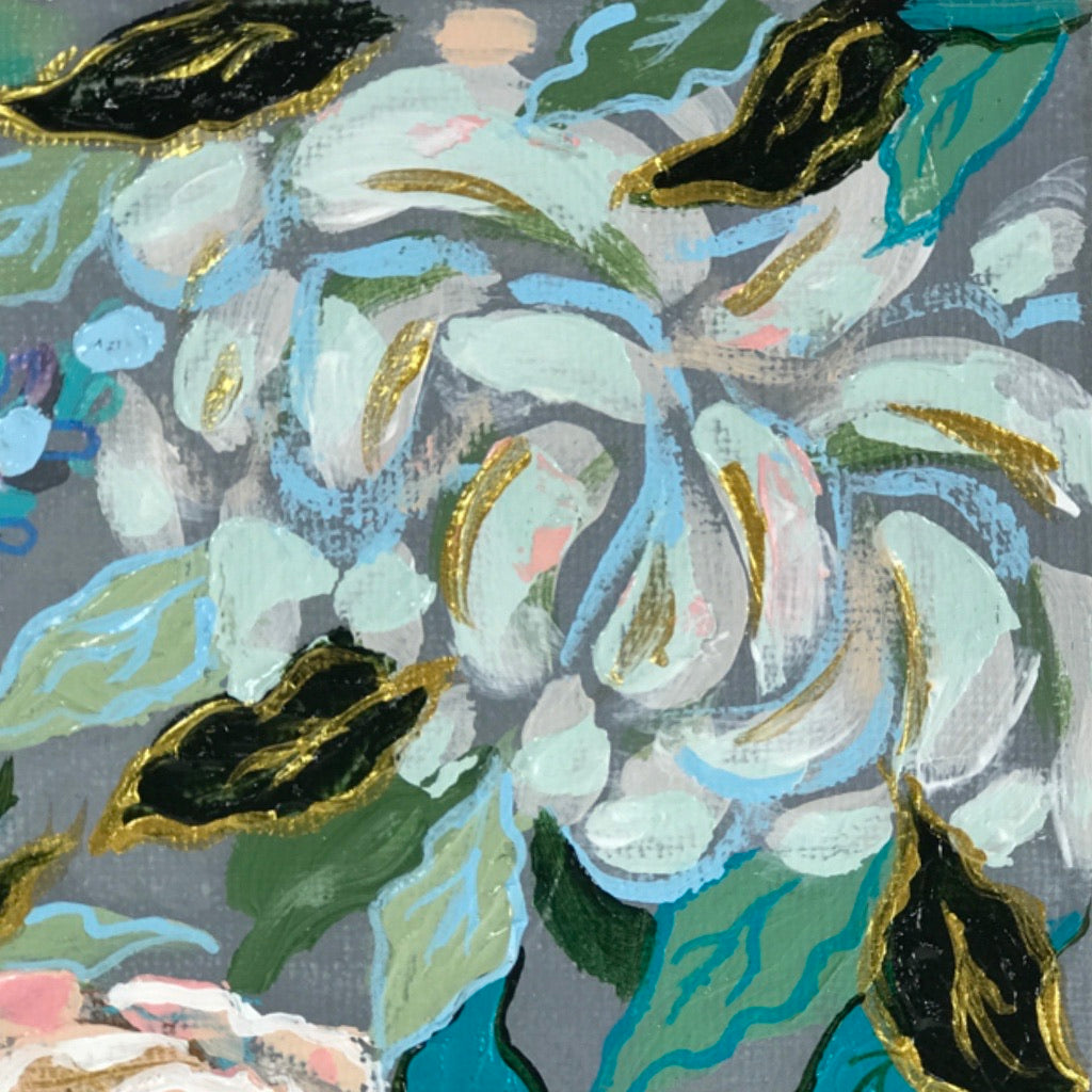 Winter Floral Hand-painted Original #5