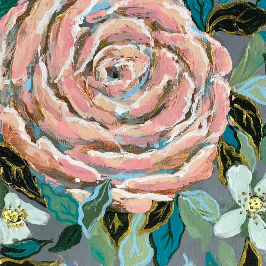 Winter Floral Hand-painted Original #5