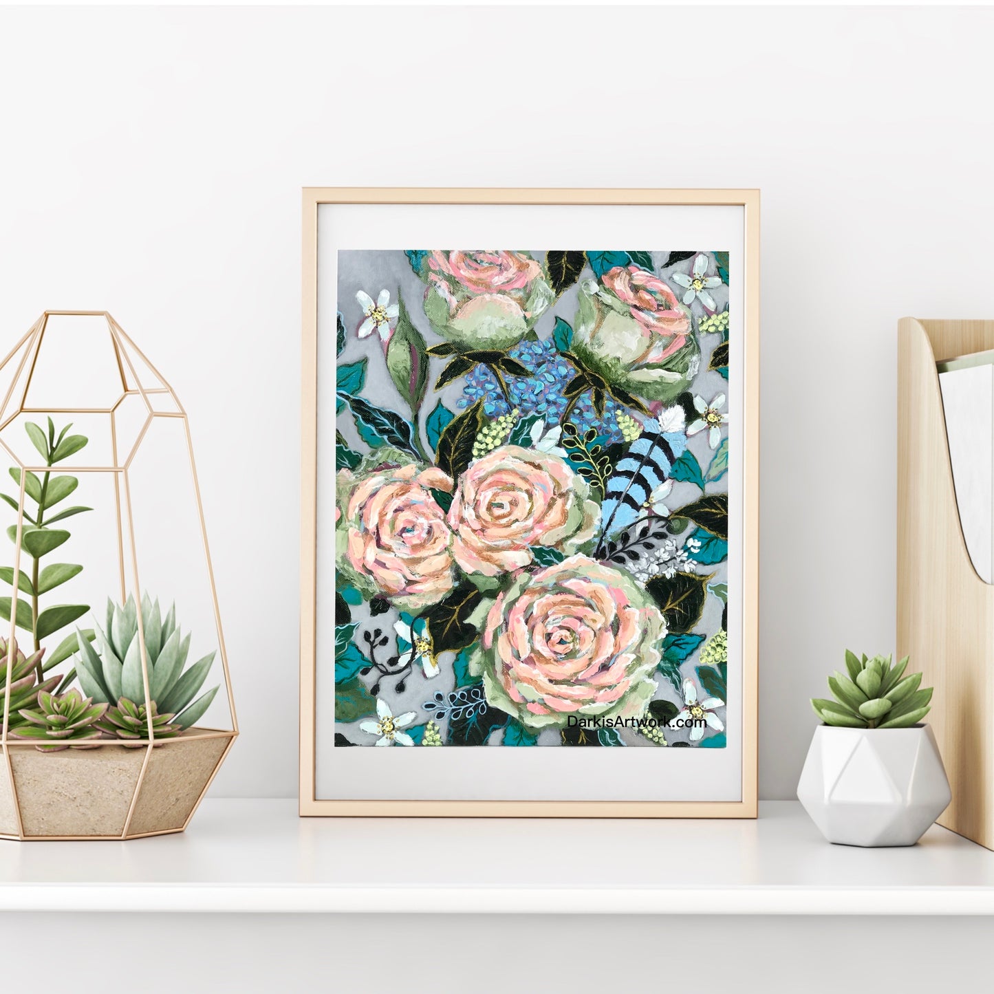 Winter Floral Hand-painted Original #1