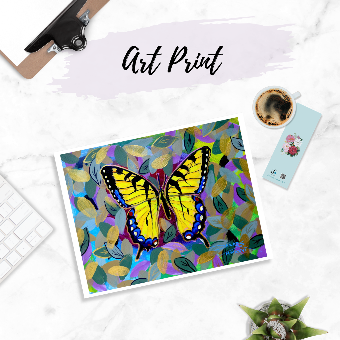 Yellow Tiger Butterfly 3 PRINT 8.5x11in
