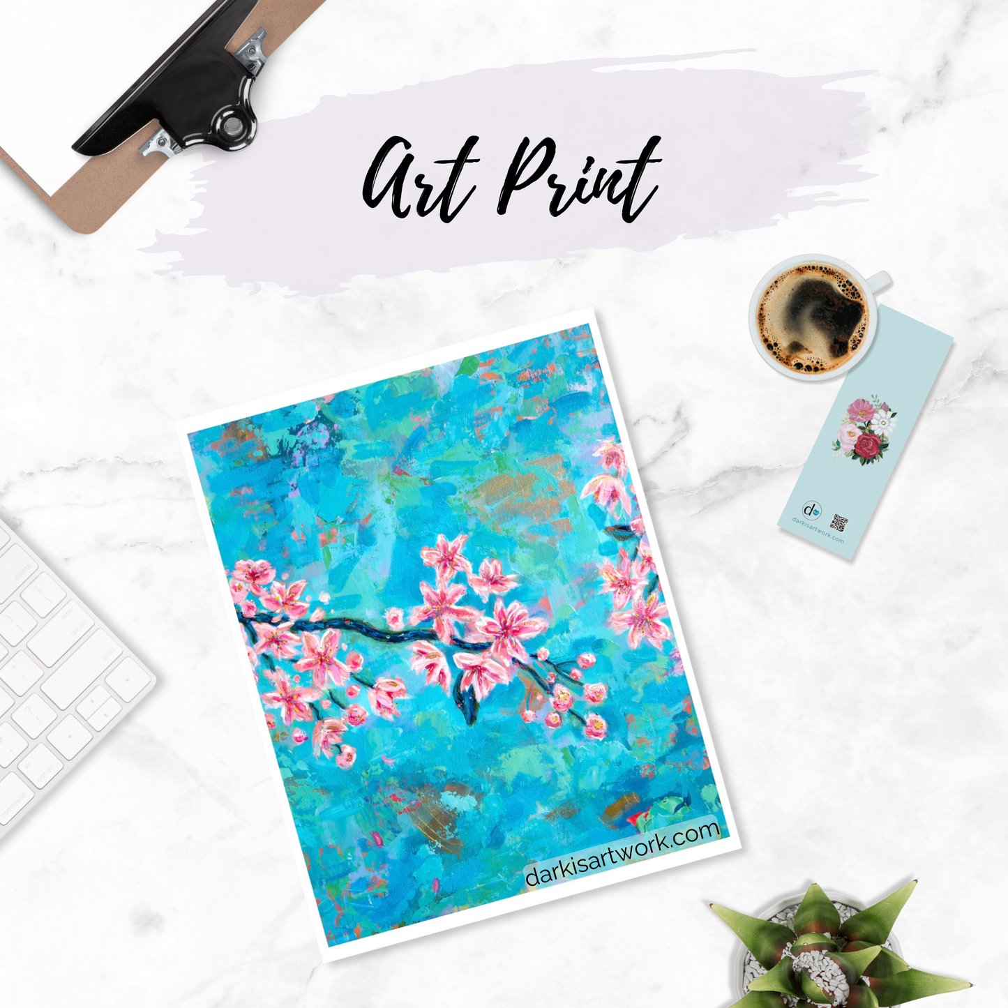 Blue Sky Cherry Blossoms PRINT 8.5x11in