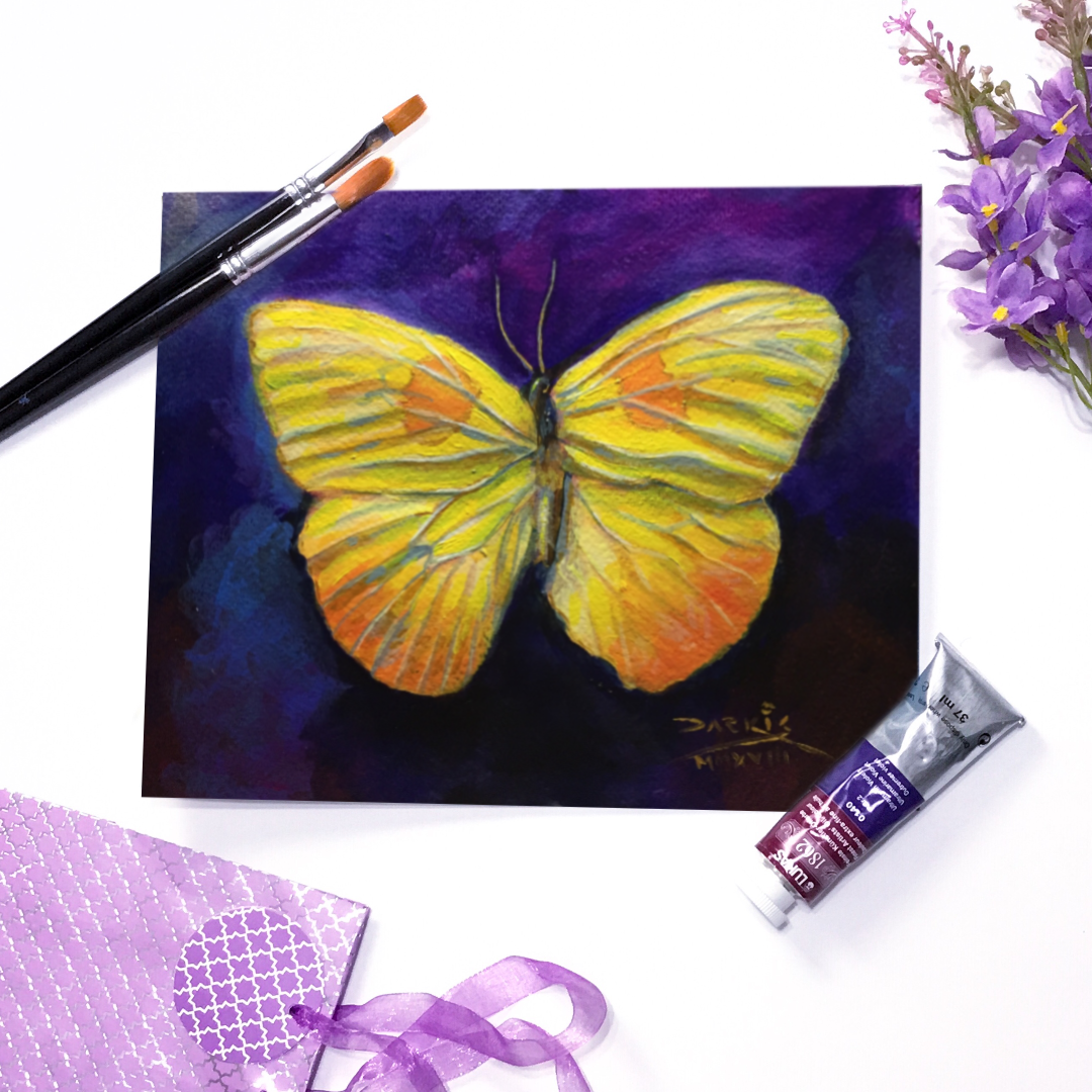 Yellow Butterfly Framed