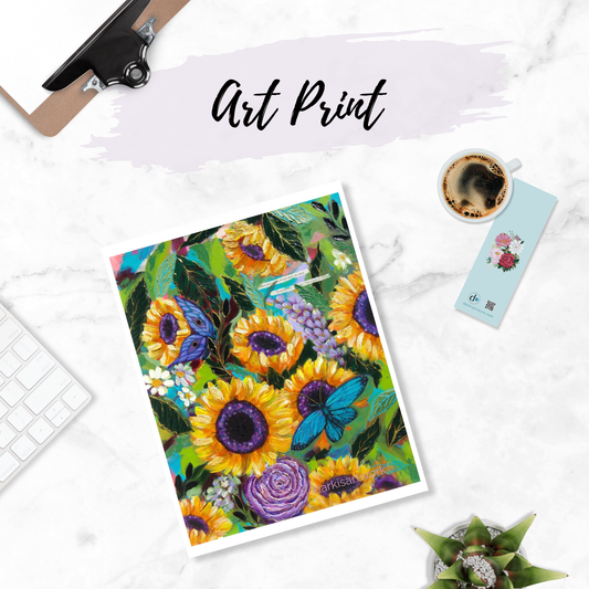 Sunflower Florals 1 PRINT 8.5x11in