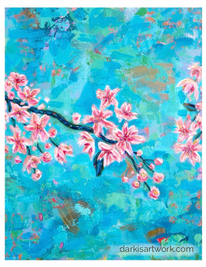 Blue Sky Cherry Blossoms PRINT 8.5x11in